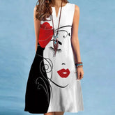 Vestido Midi Estampado Sem Mangas Amélia