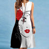 Vestido Midi Estampado Sem Mangas Amélia
