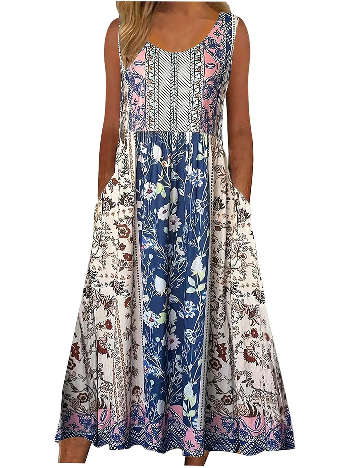 Vestido Estampado com Bolsos Dafne