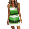Vestido Curto com Estampa Listrada