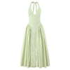 Vestido Longo Sem Costas com Decote em V