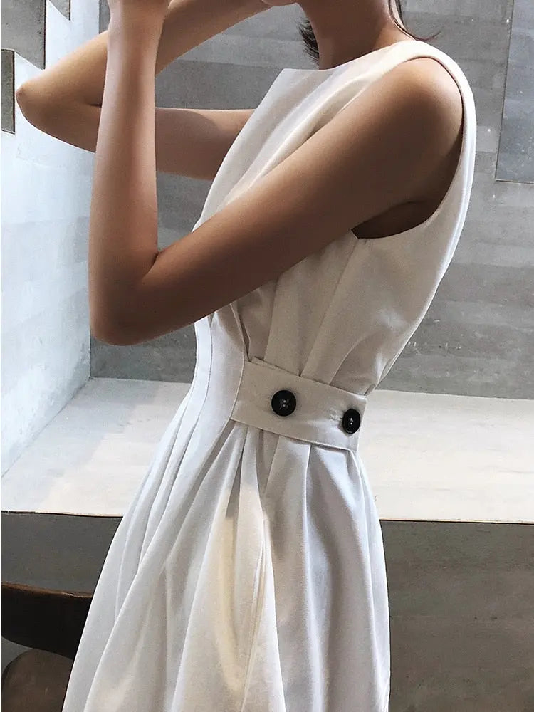 Vestido Elegante Chiffon com Gola em O Sem Manga - Zarvane -