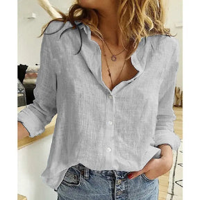 Camisa De Linho Feminina - Abigail - Zarvane -  Cinza / 3G