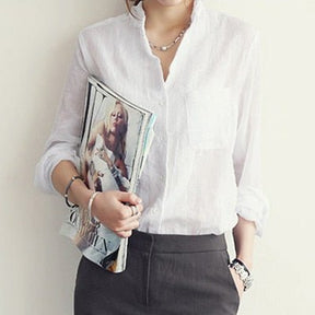 Camisa Feminina Social De Linho - Loja Vennanci