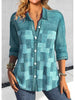 Camisa Feminina Xadrez - Zarvane -  Verde Oceano / 5G