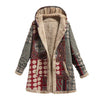 Casaco De Inverno Feminino Vintage com Capuz