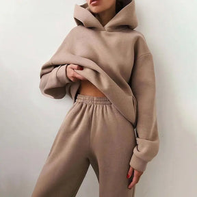 Conjunto Moletom Feminino De Frio - Zarvane -  Conjunto Moletom khaki / P