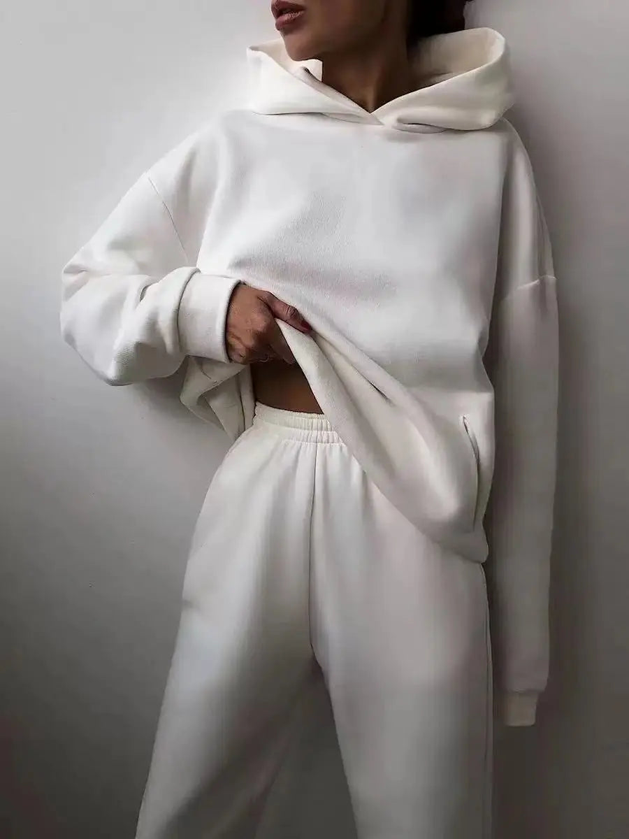 Conjunto Moletom Feminino De Frio - Zarvane -  Conjunto Moletom Branco / 3G