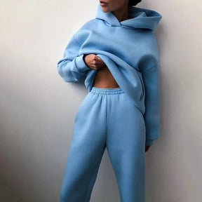 Conjunto Moletom Feminino De Frio - Zarvane -  Conjunto Moletom Azul / G