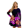 Vestido Estampado com Manga Longa