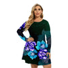 Vestido Estampado com Manga Longa