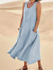 Vestido De Linho - Alicie - Zarvane -  Azul / 4G