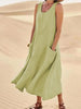 Vestido De Linho - Alicie - Zarvane -  Verde Claro / 4G