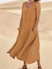 Vestido De Linho - Alicie - Zarvane -  Chocolate / 4G