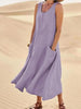 Vestido De Linho - Alicie - Zarvane -  Roxo / 4G