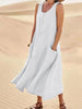 Vestido De Linho - Alicie - Zarvane -  Branco / 4G
